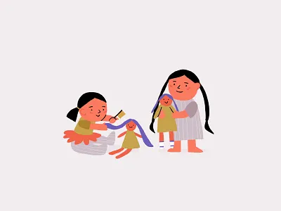 Little sisters 3d animation blog character children book illustration cute family graphic design illustration illustrator lifestyle logo motion graphics sisters tati illustrations ui vector