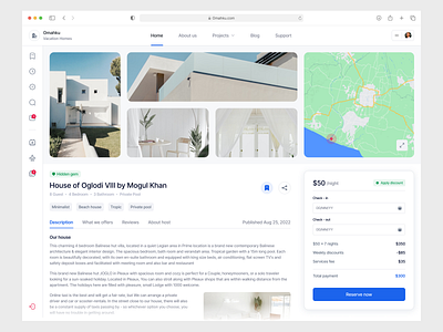 Omahku - Vacation Dashboard abroad accomodation app design booking design holiday hotel hotel app reservation tourism travel travel agency traveling trip ui ui design uiux vacation villa