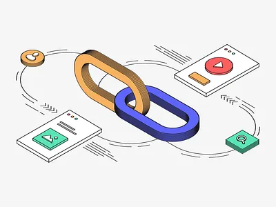 SEO Backlinks What They Are and How to Get Them blog branding design illustration isometric links seo