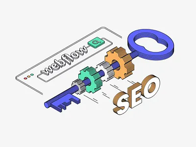The Three Keys to Successful Webflow SEO design illustration isometric keys ui web webflow
