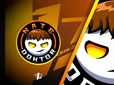 Nate Doktor branding brown circle design designer flat design gaming illustration logo logo sport mascot streamer vector white