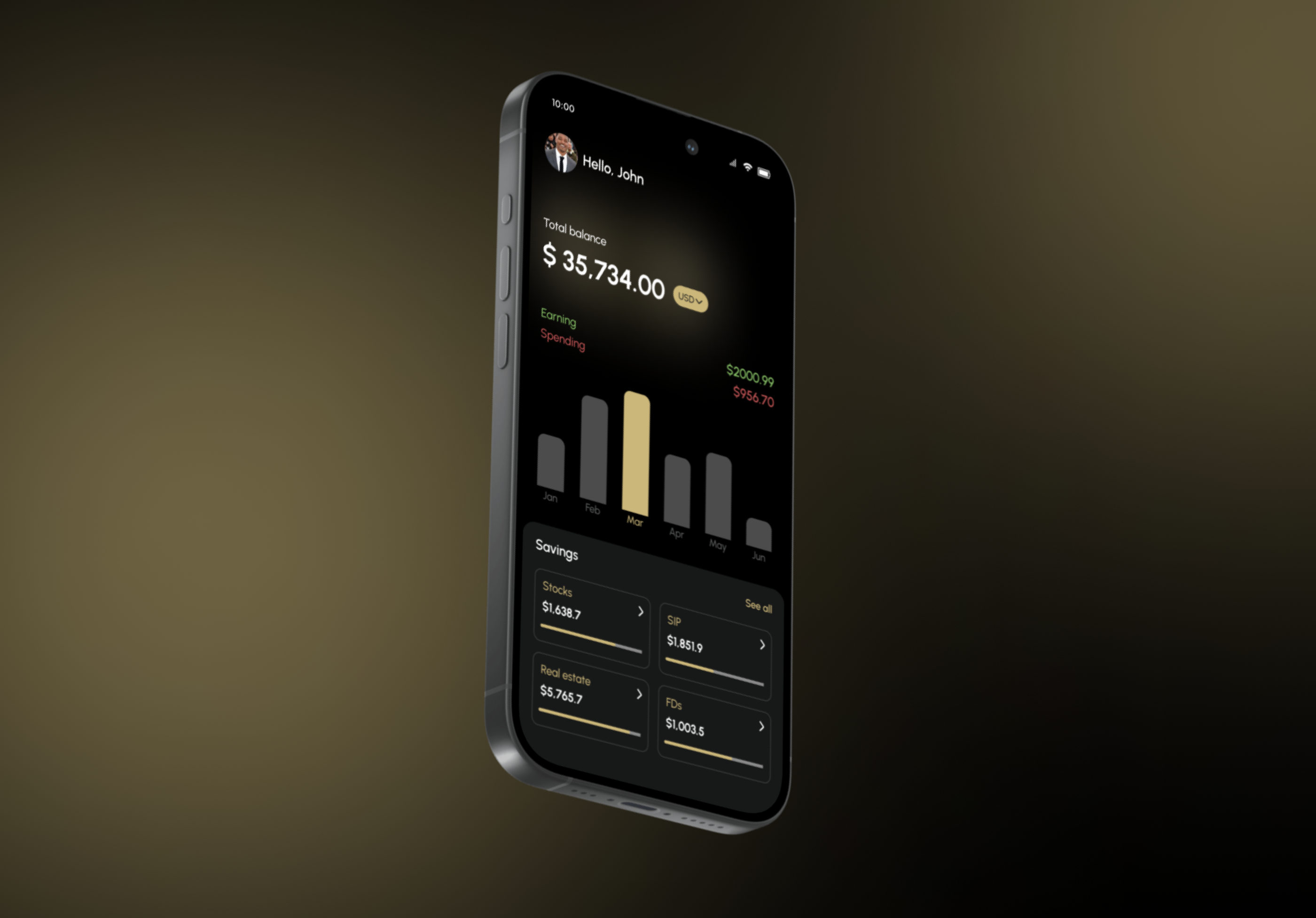 Example of Fintech & Healthcare App UI Design