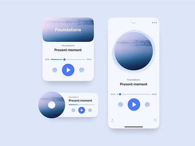 Audio player animation app app design application design healthcare meditation motion graphics music players play button ui uiux design ux web design