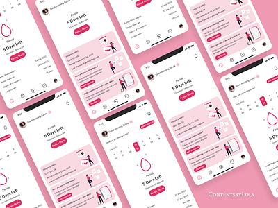 Period Tracker Calendar design mobile design period calendar period tracker ui ui design