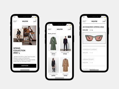 E-commerce Fashion Store application clothes e commerce ecommerce fashion interface mobile shop store ui ux web