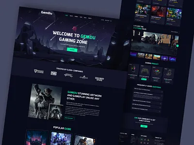 GemDu - Gaming Website Template betting bitcoin dark design dark gaming dark gaming design design gaming gamingwebsite template landing page marketplace marketplace landing page nft sports bettin ui ui design ui template design web website