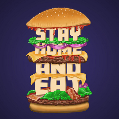 Burger Word Stack burger design food graphic design illustration