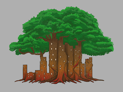 Urban Nature city illustration nature tree