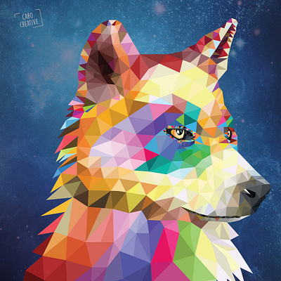 Colorful Geometric Wolf animal color design graphic design illustration nature wolf