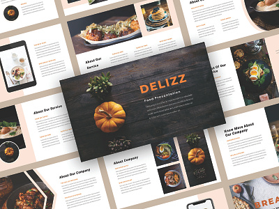Delizz – food PowerPoint Template graphic design powerpoint snacks