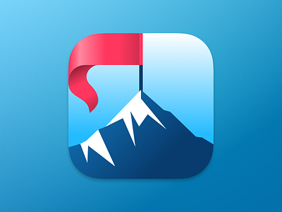 Habit Tracker iOS app icon app icon application icon blue flag habit tracker icon icon design ios icon macos icon mountait peak