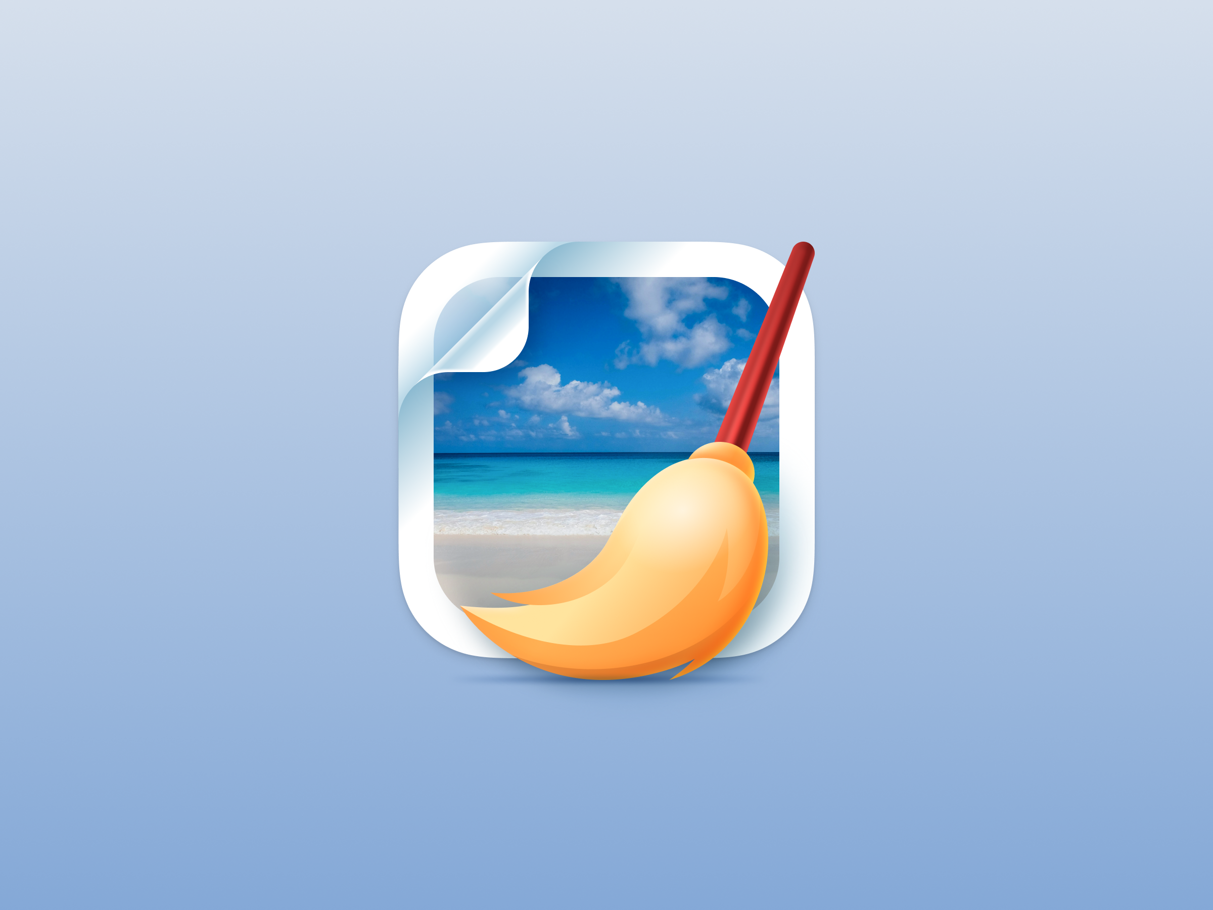 PhotoSweeper macOS Application Icon app icon application icon broom icon icon design image ios icon macos icon photo sweep