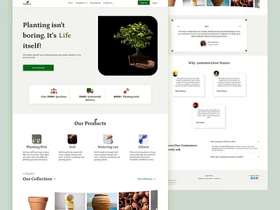 Nature Homepage design branding design ecommerce ecommerce store home page homepage inspiration landing page landingpage ui design uidesigner web design webpage website