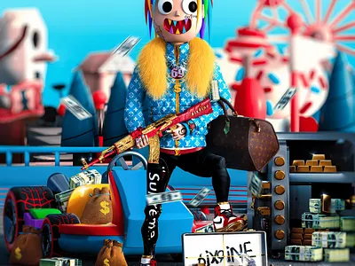 6ix9ine 3d 6ix9ine cartoon character graphic design