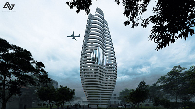 Render of a Parametric Skyscraper 3d animation architecture architecture visualization design illustration logo modelling motion graphics rendering