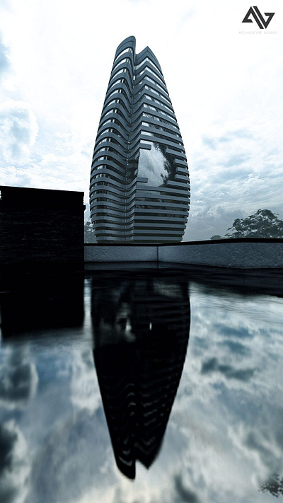 Render of a Parametric Skyscraper 3d animation architecture architecture visualization design illustration logo modelling motion graphics rendering