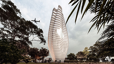 Render of a Parametric Skyscraper 3d animation architecture architecture visualization design illustration logo modelling motion graphics rendering