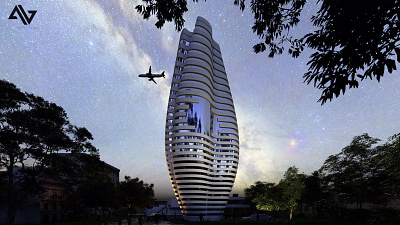 Render of a Parametric Skyscraper 3d animation architecture architecture visualization design illustration logo modelling motion graphics rendering