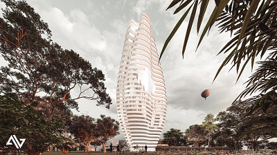 Render of a Parametric Skyscraper 3d animation architecture architecture visualization design illustration logo modelling motion graphics rendering