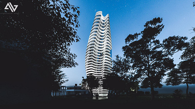 Render of a Parametric Skyscraper 3d animation architecture architecture visualization design illustration logo modelling motion graphics rendering