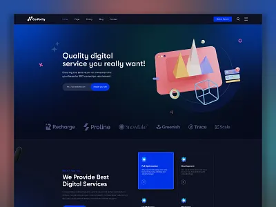 Dark Website Home Page UI Design app black website bluestyle darkwebsite digitalproductdesign homepage design landing page trends ui uiux website website ui design website ux