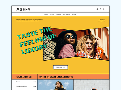 Fashion e-commerce store (Neubrutalism) dailyui e commerce fashion store homepage landing page neubrutalism ui