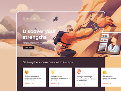 E-commerce - website design clean color design doctor e commerce health ill illustration lifestyle mountain store tracker ui ux web