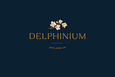 Delphinium Logo brand identity illustration logo restaurant branding vector