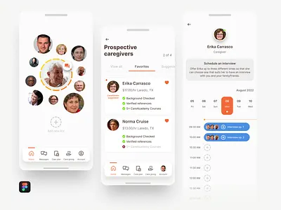 Care givers app idea app branding care care giving caregiver figma graphic design interface ui