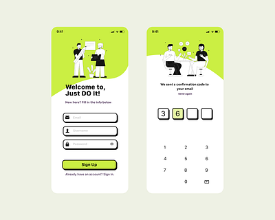 JustDoit | Sign Up & Email Confirmation app branding concept signup to do ui ux