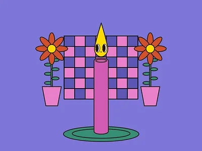 Cute Candle Vector Illustration 90s nostalgia character design cute illustration food illustration graphic design illustration vector illustration
