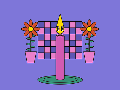 Cute Candle Vector Illustration 90s nostalgia character design cute illustration food illustration graphic design illustration vector illustration