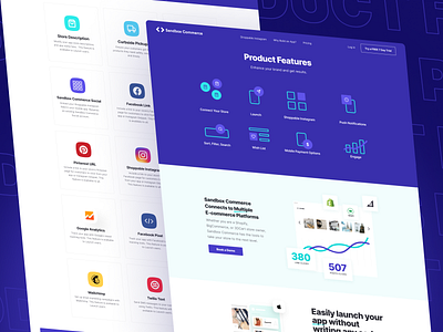 SaaS Website - Product Features and Integrations b2b blue clean figma landing page saas saas landing page ui