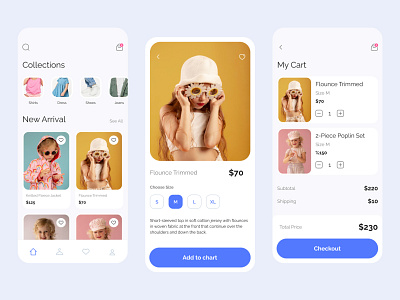 Kids - eCommerce App apparel brand cart clothing ecommerce ecommerce app ecommerce design fashion fashion app kids outfit shop shopping store ui ui design ux