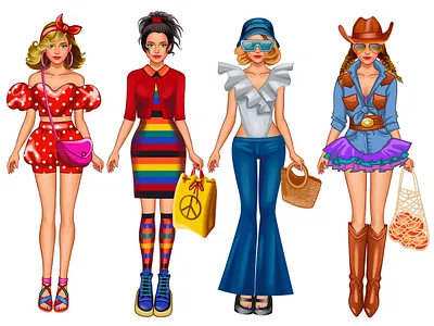 Doll clothes and accessories accesories clothes collection doll freelance game girl vector