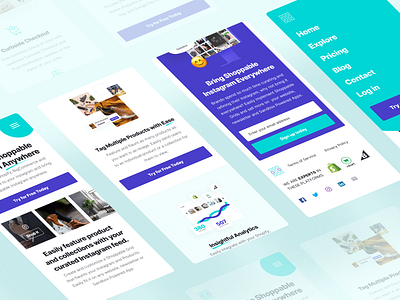 SaaS - Responsive Mobile View blue clean instagram landing page mobile product design responsive saas ui ux