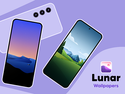 Lunar android android app app design developer dribbble graphic art graphic design illustration landscape procreate ui wallpapers