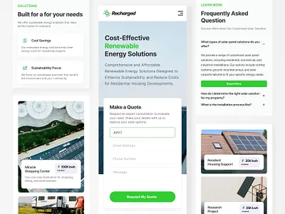 Green Energy Mobile Landing Page climatetech