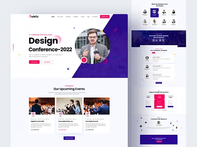 Quiety- Event Conference Website conference design digital technology event event conference landing design landing page design responsive seminer speakers ticket ui ui ux web design website