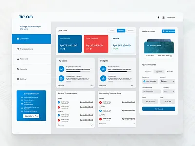 Dompet - Web Based Money Tracker Dashboard appdesigns dashboard dashboardapp dashboardconfessional dashboarddesign dashboardlayout dashboardvip datavisualization designinspiration graphicdesignui interface interfacedesign thedesignshowcase ui userexperiencedesign userinterface userinterfacedesign uxdesign webdesign