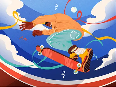FLY HIGH! 2d illustration adobe illustrator character illustration flat illustration skateboard illustration vector