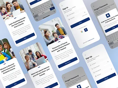 E- Learning UI Concept 3d cards classes colorful concept e learning edtech education educational platform gradient interface learning platform mobile mobile app online courses product design ronas it statistics ui ux