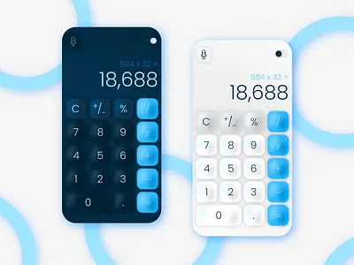 Calculator - App Concept adobe illustrator blue calculator color dark mode design graphic design illustrator light mode ui ui design ux ux design vector