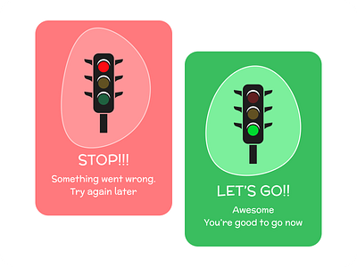 Flash Message - DailyUI 011 dailyui design flash flash message flat green light illustration message minimal modal pop up red light traffic light ui ux warning