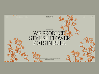 Potland / Main / Motion clean design main page motion pots site store ui ux web