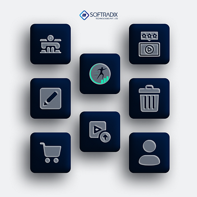 Iconography | Iconset | Mobile App Design | SoftRadix app branding design graphic design icon illustration logo typography ui ux vector