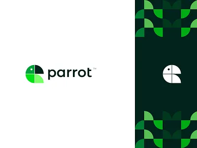 Parrot Logo Concept branding colors design figma flat graphic design green illustration logo minimal parrot ui vector