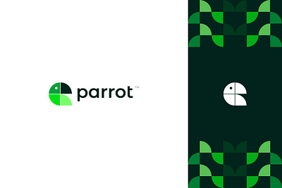 Parrot Logo Concept branding colors design figma flat graphic design green illustration logo minimal parrot ui vector