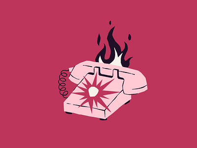 Illustration for We Know You 2d illustration article article illustration digital art digital illustration editorial illustration emergency fire illustration medium illustration phone procreate red telephone urgency urgent