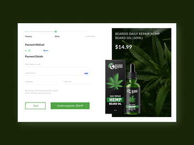 Beardo Hemp Oil | Daily UI Challenge (Checkout page) branding checkout page design figma graphic design ui